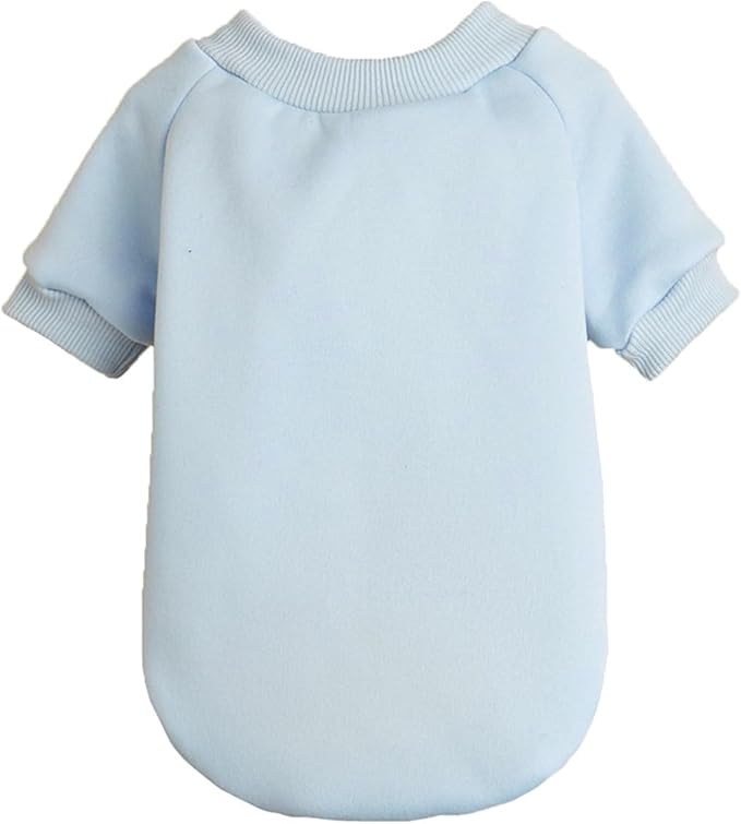 Puppy Sweater for Small Dogs Clothes Warm Winter Cat Clothe Pet Sweatshirt Knitwear Doggie Kitten Clothing, Light Blue, Small