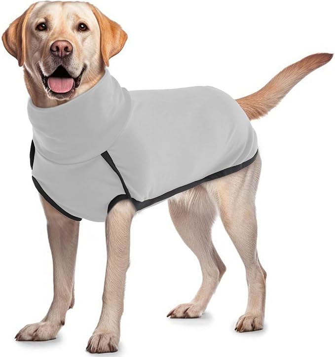 ROZKITCH Dog Winter Coat Soft Pullover Pajamas, Pet Windproof Warm Cold Weather Jacket Vest Cozy Jumpsuit Apparel Outfit Clothes for Walking Sleep Grey XL