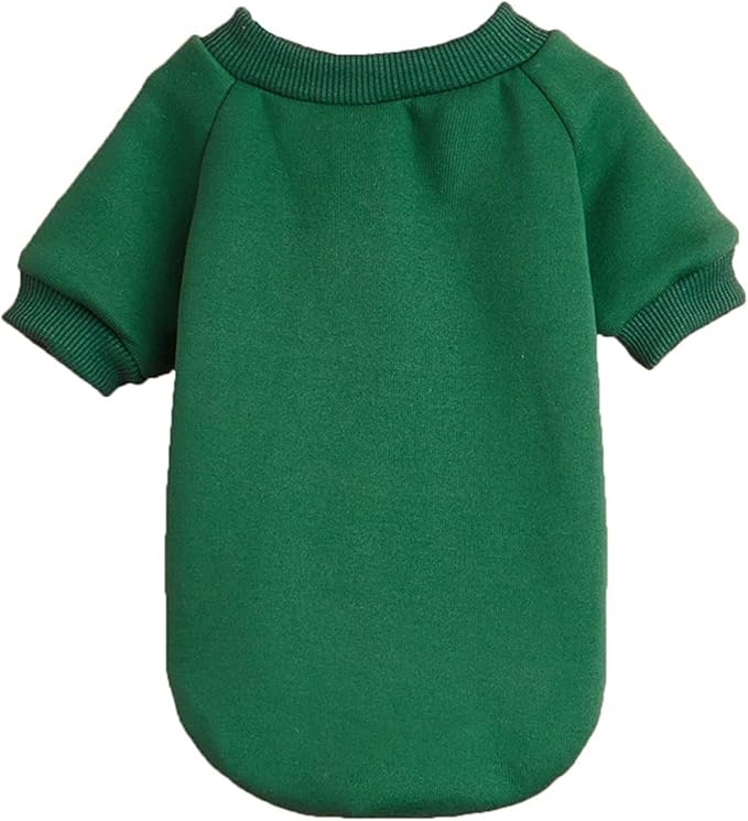 Puppy Sweater for Small Dogs Clothes Warm Winter Cat Clothe Pet Sweatshirt Knitwear Doggie Kitten Clothing, Green, Small