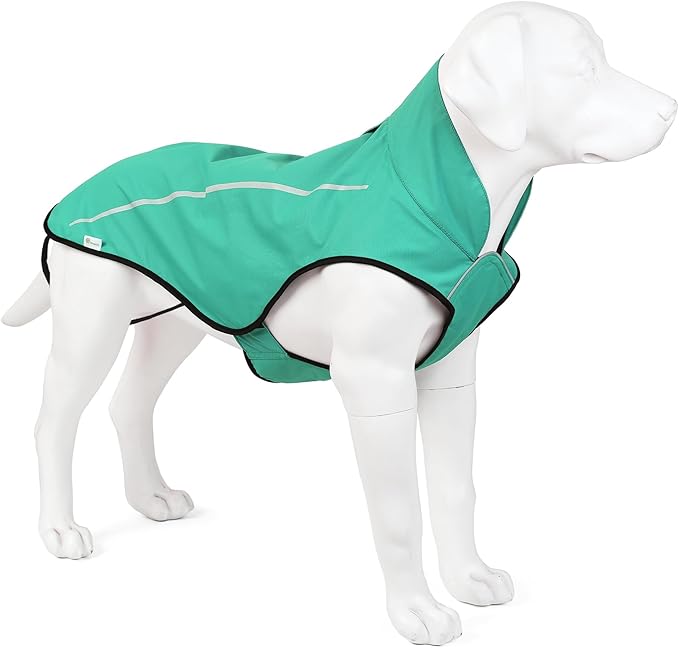 Mile High Life Dog Raincoat, Adjustable Waterproof Reflective Rain Jacket for Small Medium Large Dogs, Lightweight Breathable Pet Rain Coat with Leash Hole(Green,S Chest 22-25")