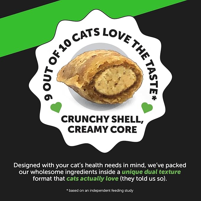 Cat Probiotics Gut + Immune Health Chews – Crunchy & Creamy Cat Treats for Digestive Health, Gut Flora & Constipation Relief – Supports Immunity, Regularity, & Healthy Digestion, 30-Day Supply Chicken