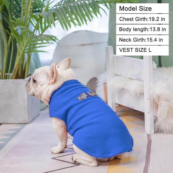 BEAUTYZOO Dog Fleece Vest Sweater Winter Jacket for Small and Medium Dogs with D-Ring Leash Cold Weather Coat Hoodie for XS S M Dogs Boy or Girls