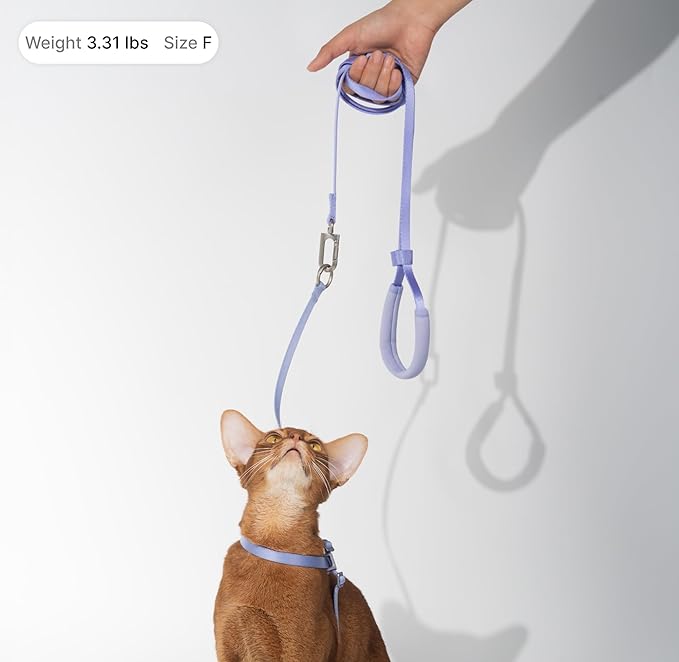 Cat Harness and Leash Set, Lightweight Escape Proof Cat Harness Leash with Padded Handle, Adjustable Cat Leash and Harness for Kitten Small Large Cats Walking Training (Blurple, L)