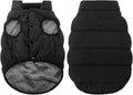 ASENKU Windproof Dog Winter Coat Waterproof Fleece Jacket Cold Weather Pet Apparel for Small Medium Large Dogs (Black, S)