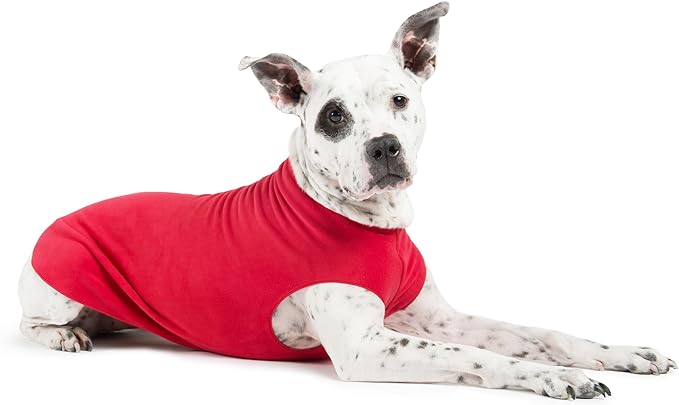 Goldpaw Stretchy Fleece Jacket for Small Dogs - Super Soft, Warm Dog Sweater - Pet Sweater Vest for Fall and Winter - Canine Clothes Made in The USA - Machine Washable - Red - Size 20