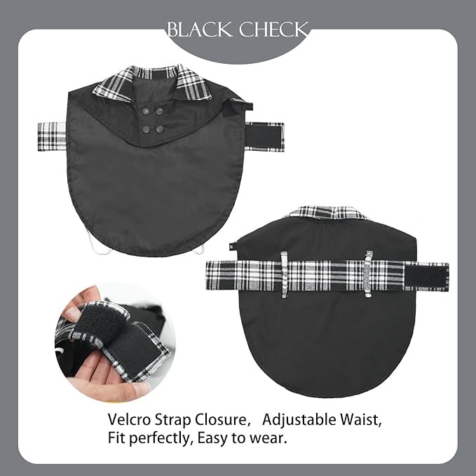 MAMORE Dog Jacket Waterproof Outdoor Vest for Smal Medium Large Dogs, Windproof Adjustable Breathable Lightweight Fashion Casual Dog Clothes (Black&White, X-Large)