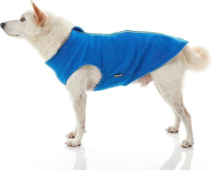 Gooby Zip Up Fleece Dog Sweater - Blue, 2X-Large - Warm Pullover Fleece Step-in Dog Jacket Without Ring Leash for Small to Medium Dogs
