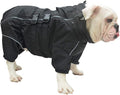 Dogs Waterproof Jacket, Lightweight Waterproof Jacket Reflective Safety Dog Raincoat Windproof Snow-Proof Dog Vest for Pugs English French Bulldog American Pit Bull Black B-M