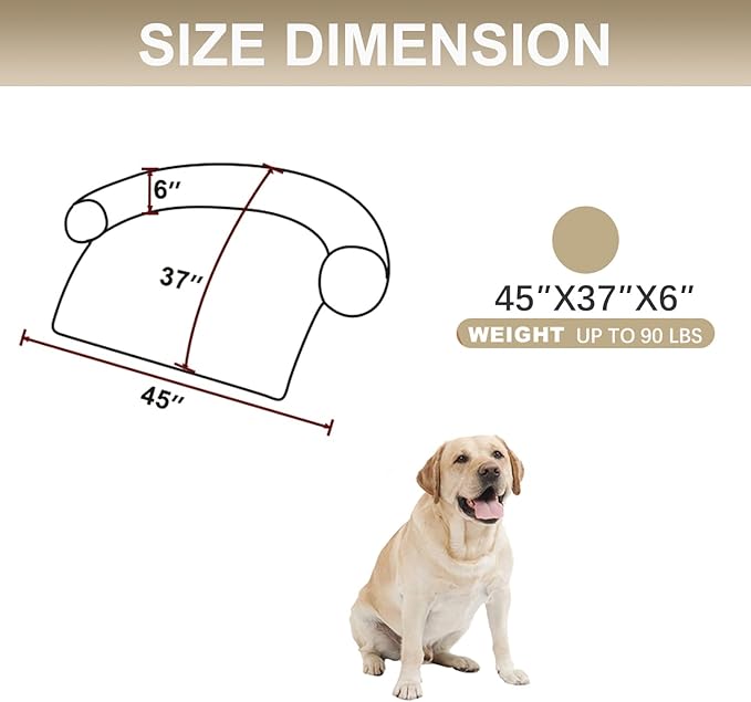 Calming Dogs/Cats Bed Mats, Dog Pad Washable Removable Couch Cover, Plush Long Fur Mat for Pets, Waterproof Lining, Perfect for Small, Medium and Large Dogs and Cats (Gradient Brown, 45"x37")