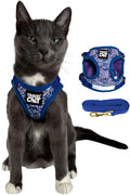 Travel Cat Harness and Leash Set - Adjustable Fit Mesh Cat Harness and Reflective Strap - Comfort Walking Vest for Kitten for Outdoor Walking, Hiking (Extra Small, Groovy)