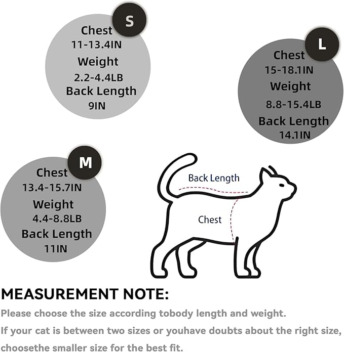 Cat Surgical Recovery Suit, Abdominal Wounds Cone E-Collar Alternative Anti-Licking Or Skin Diseases Pet Surgical Recovery Pajama Suit, Soft Fabric Onesies for Cats (L, Red)