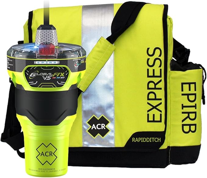 ACR GlobalFix V5 AIS EPIRB Survival Kit - Abandon Ship RapidDitch Bag - SOS, GPS, Global Coverage, RLS - Local AIS & Global Satellite Emergency Signaling for Boating Search & Rescue - Bundle Kit