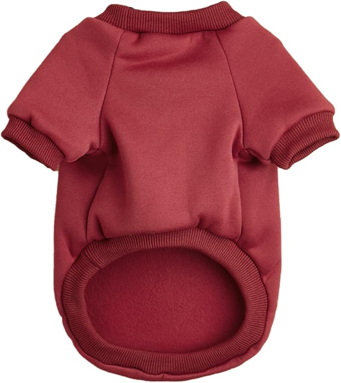 Puppy Sweater for Small Dogs Clothes Warm Winter Cat Clothe Pet Sweatshirt Knitwear Doggie Kitten Clothing, Wine, Medium