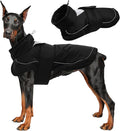 Kuoser Dog Jacket, Dog Coats for Large Dogs, Winter Waterproof Big Doggie Vest, Reflective Dogs Cold Weather Coat, Windproof Turtleneck Pet Puffer Jacket Snowsuit Clothes with Harness Hole