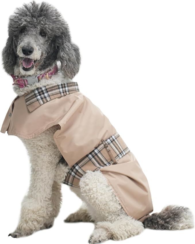 MAMORE Dog Jacket Waterproof Outdoor Vest for Smal Medium Large Dogs, Windproof Adjustable Breathable Lightweight Fashion Casual Dog Clothes (Khaki, Large)
