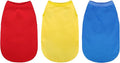 Paiaite 3 Pieces Plain Dog Shirt Sleeveless Puppy Cotton Dog Shirts Breathable Pet Apparel Tank Top Colorful Puppy Sweatshirt Clothes for Small Medium Dogs Red Yellow and Blue 4XL