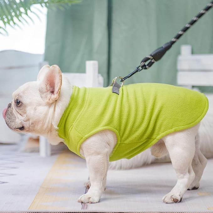 BEAUTYZOO Dog Fleece Vest Sweater Winter Jacket for Small and Medium Dogs with D-Ring Leash Cold Weather Coat Hoodie for XS S M Dogs Boy or Girls