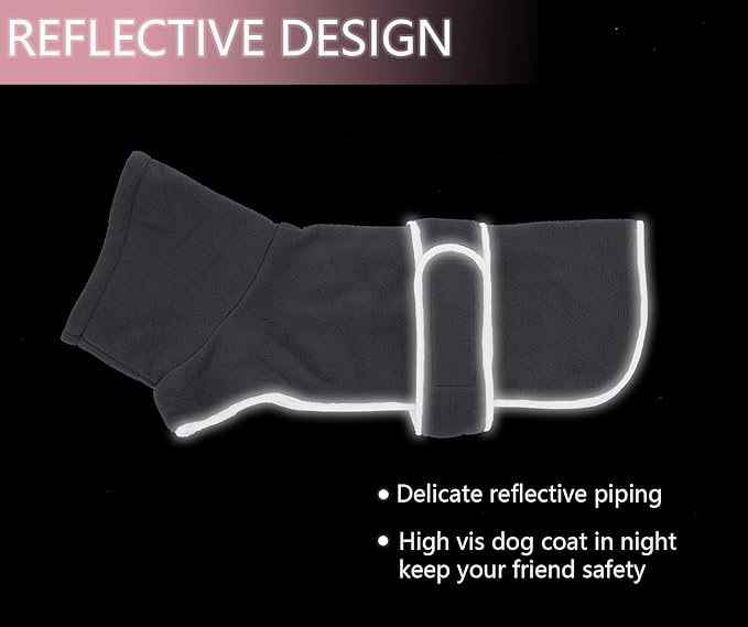 Geyecete Dachshund Sweater - Padded Fleece Lining, High Collar Dog Jacket, Adjustable Sizes - Gray-XS