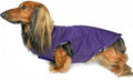 DJANGO Reversible Puffer Dog Coat – Warm Winter Dog Jacket & Water-Repellent Insulated Dog Coat w/Harness Hole, Windproof, Adjustable Fit for Small & Medium Dogs, Dachshunds – Violet Purple, Small