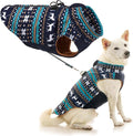 Gooby Zip Up Fleece Dog Sweater - Deer Blue, 3X-Large - Warm Pullover Fleece Step-in Dog Jacket with Dual D Ring Leash - Winter Small Dog Sweater - Dog Clothes for Small Dogs Boy and Medium Dogs
