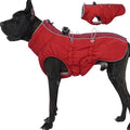 Dog Coat Winter Warm Dog Jackets for Large Dogs Reflective Snowsuit with Harness Fleece Dogs Snow Jacket Waterproof Pet Clothes for Cold Weather
