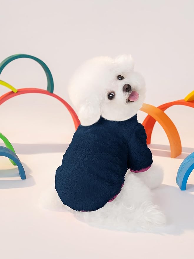 Haloumoning Dogs Fleece Winter Coats Jackets for Small and Medium Dogs Thick Full Zip Sherpa Turtleneck Puppy Jackets