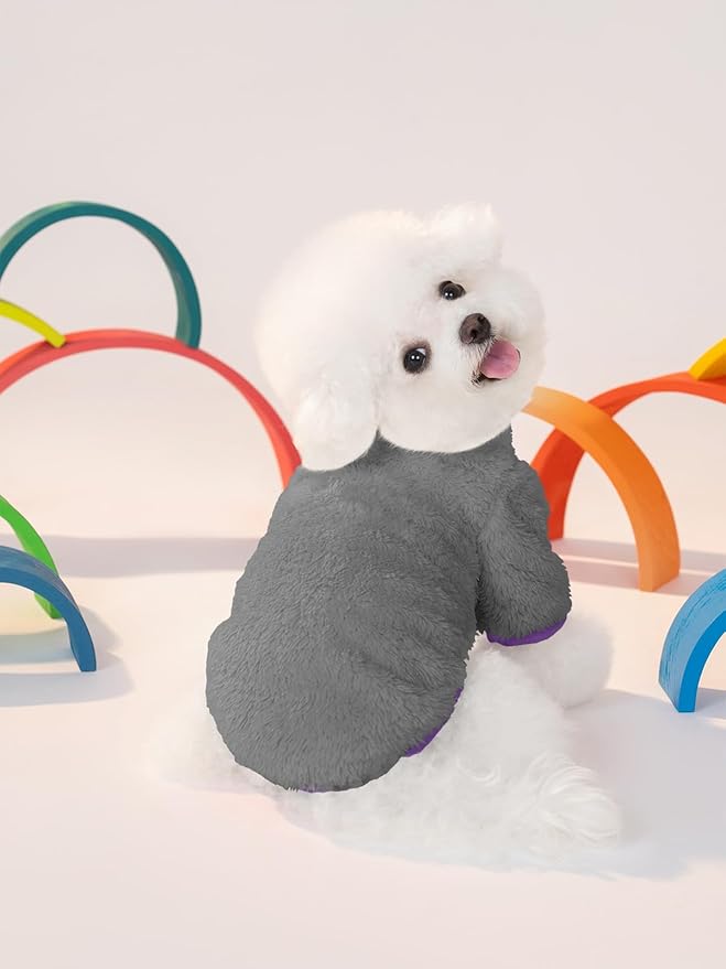 Haloumoning Dogs Fleece Winter Coats Jackets for Small and Medium Dogs Thick Full Zip Sherpa Turtleneck Puppy Jackets