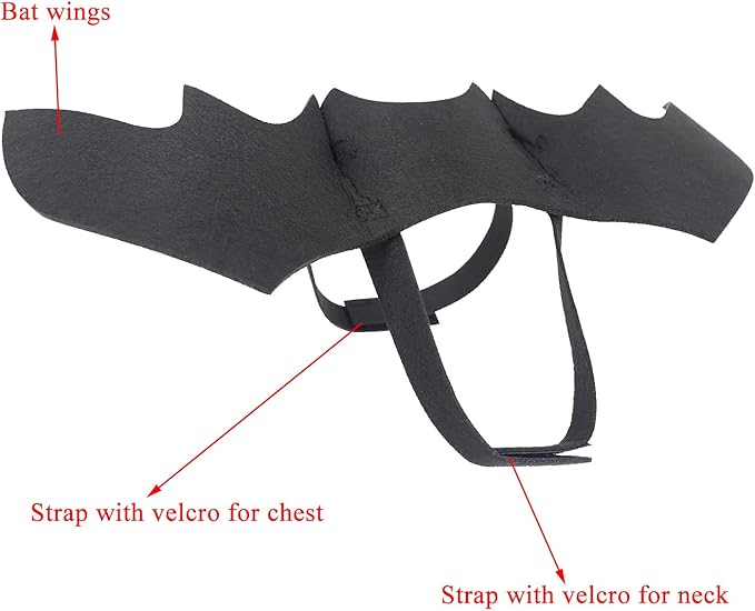 Pet Cat Bat Wings for Halloween Party Decoration, Dog Cosplay Bat Costume,Puppy and Cat Dress Up Accessories (Black, Large)