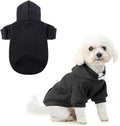 SCENEREAL Dog Hoodie Sweaters for Small Dogs, Fleece Pet Sweatshirt with Hat and Pocket,Soft Cotton Cold Winter All Weather Big Cat Clothes, Black (S)
