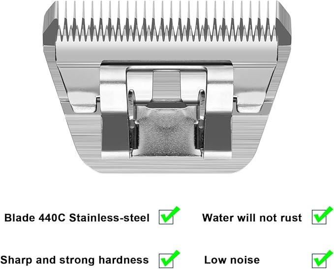 7FW Wide Pet Dog Grooming Detachable Blades,Compatible with Andis,Oster A5,Wahl KM10 Clippers,Cut Length 1/8"(3.2mm)