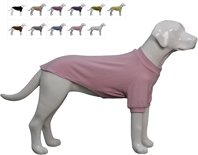 Lovelonglong Ribbed Dog T-Shirt Cotton Knitted Dog Sweaters for All Season Pet T-Shirts for Large Medium Small Dogs Light Pink 3XL