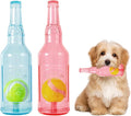 Dog Toy, Dog Squeak Toy, Floating Dog Toy, Interactive Fetch Toy for Play and Training, Bottle Shape with Tennis Ball Inside (Set of Two Small)