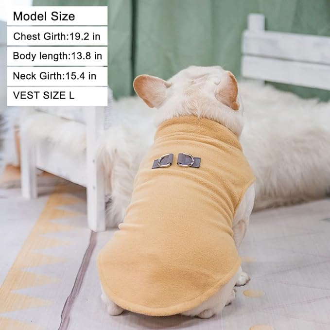 BEAUTYZOO Dog Fleece Vest Sweater Winter Jacket for Small and Medium Dogs with D-Ring Leash Cold Weather Coat Hoodie for XS S M Dogs Boy or Girls