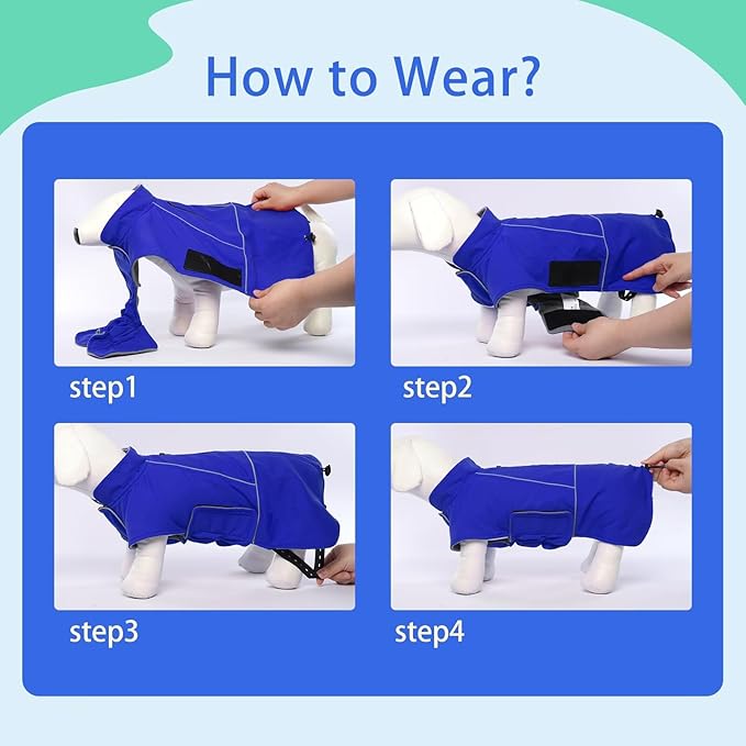 MIGOHI Dog Snow Jacket,Large Dog Winter Coat,Winter Jackets for Dogs,Fleece Jacket for Dogs Boy Girl,Pet Clothes for Hiking Camping,Corgi,Shibainu,L,Blue