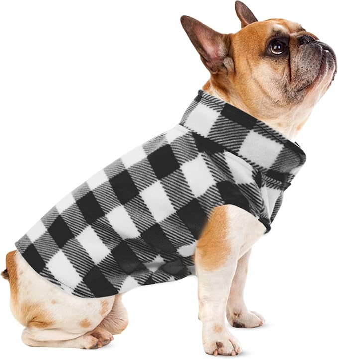 KAMA BRIDAL 3 Pack Spring Autumn Winter Coat Pullover Fleece Vest for Cats Small and Medium Dogs - Thin Sweater Blue Green Black Plaid (XXS)