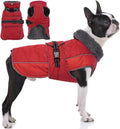 QBLEEV Warm Dog Jacket - Reflective, Adjustable Winter Coat with Turtleneck for Cold Weather, Waterproof Fleece Snowsuit for Small, Medium, Large Dogs