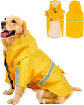 Reflective Strip Dog Raincoat, Ultra - Light Breathable Waterproof Rain Jacket with Hood, Adjustable Sizes for Small/Medium/Large Dogs, (3XL)