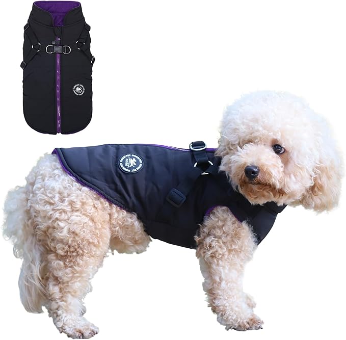 Norbi Dog Coat, Winter Coat with Harness Built in, Adjustable Warm Coats for Small Medium Large Dogs Cold Weather Coats
