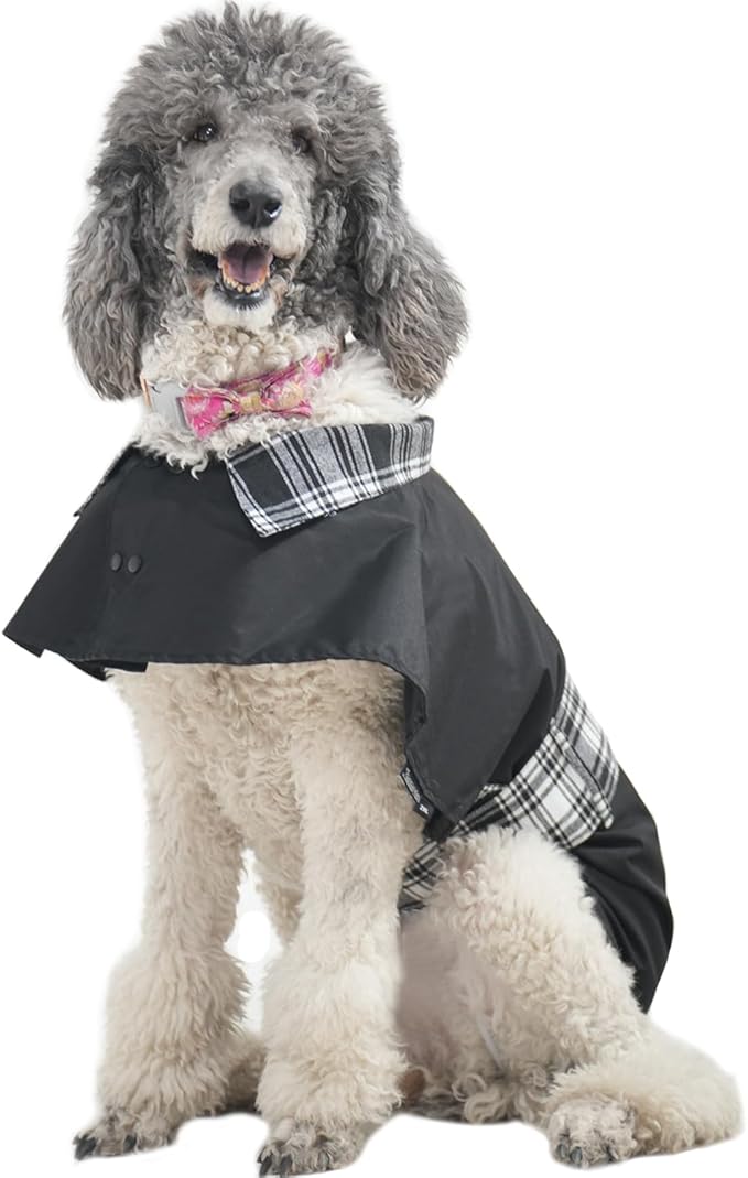 MAMORE Dog Jacket Waterproof Outdoor Vest for Smal Medium Large Dogs, Windproof Adjustable Breathable Lightweight Fashion Casual Dog Clothes (Black&White, Large)
