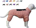 lovelonglong Dog Coat Dog Warm Jacket, 4 Legs Covered Waterproof Windproof Reflective Warm Dog Vest, Zippered Adjustable Outdoor Dog Snow Jacket for Small Medium Large Dogs Lotus Pink M
