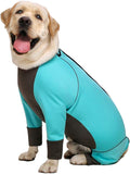 Dog Jumpsuit for Medium Large Dogs，4 Legged Recovery Dog Onesie Large Size Dog,Waterproof Blue Zip Up Dog Clothes,Big Dog Pajamas Pjs Gifts Girl Boy,Full Belly(Blue, 34)