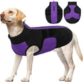 Kuoser Dog Jacket, Dog Coats for Large Dogs Winter Waterproof, Reflective Doggie Vest with Leash Hole, Cold Weather Coats Pet Snow Jacket for Labrador Beagle, Purple XL