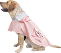 Dog Raincoat Waterproof, Adjustable Reflective Hooded Dog Rain Poncho with Leash Hole for Small Medium Large Dogs (Pink, X-Large)
