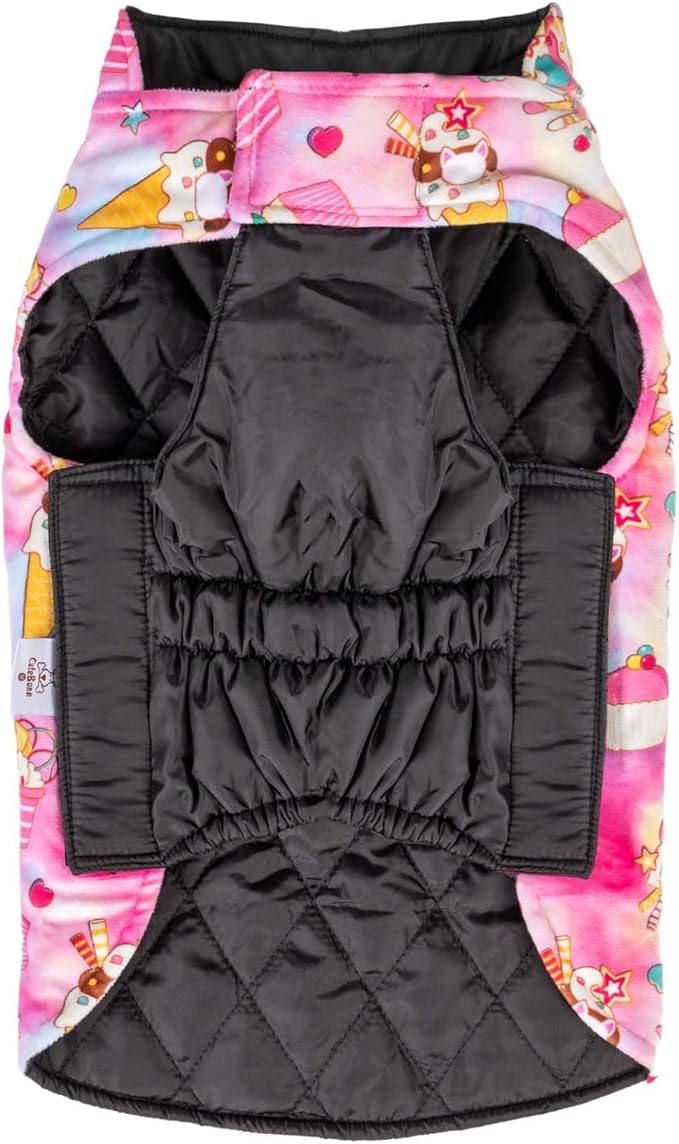 CuteBone Winter Dog Coat - Waterproof Windproof Reversible Vest, Thick Adjustable Cold Weather Jacket for Small Medium Large Dogs, Soft With Leash Hole
