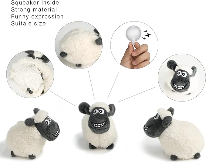 Hide and Seek Dog Puzzle Puppy Toys, Interactive Squeaky Plush, Stuffed Toys for Dogs, Small Size(Sheep, Panda, Forest Animals) (Sheep)
