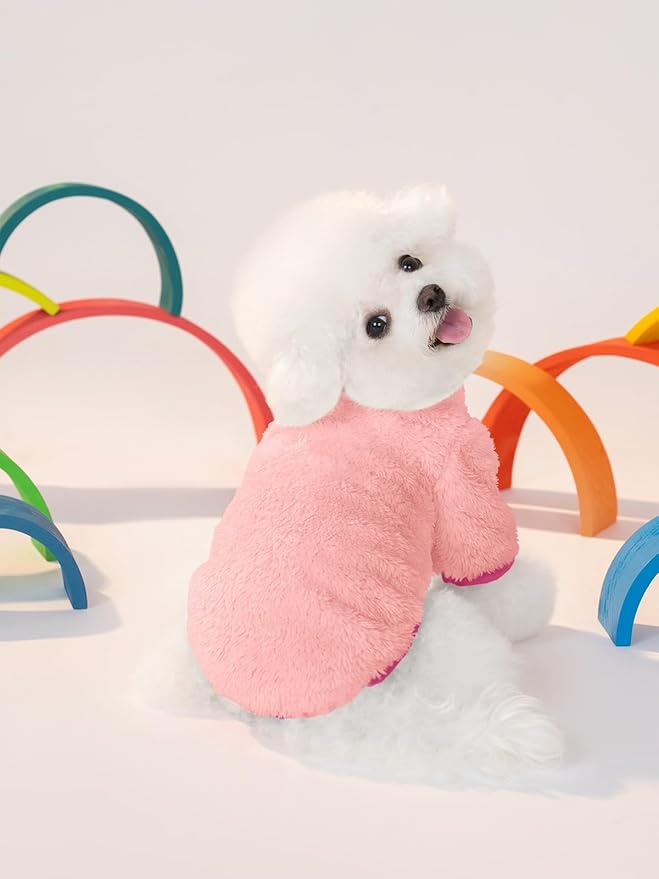 Haloumoning Dogs Fleece Winter Coats Jackets for Small and Medium Dogs Thick Full Zip Sherpa Turtleneck Puppy Jackets