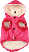 Fleece Lining Extra Warm Dog Hoodie in Winter for Small Dogs Jacket Puppy Coats with Hooded Pink M
