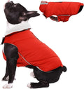Kuoser Dog Coat Small, Cold Weather Reflective Waterproof Dogs Jacket with Warm Fleece Lining, Turtleneck Dog Winter Coat with Zipper, Doggy Snow Jacket Pet Coats for Small Medium Large Dogs, Red S