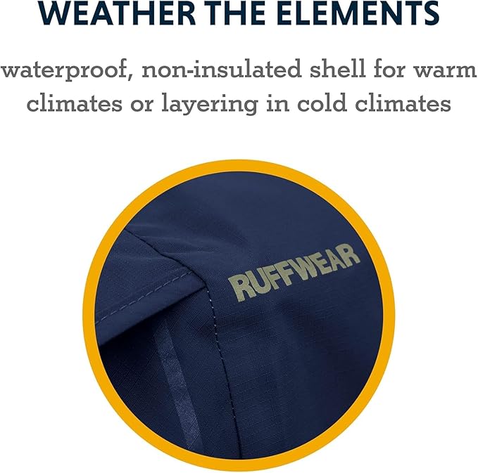 Ruffwear, Sun Shower Dog Raincoat, All-Weather Jacket, Waterproof, Windproof & Lightweight, Earth Brown, Small