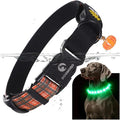 DOGWONG LED Dog Collar - Fall Orange Plaid Heavy Duty Light up Dog Collars - Rechargeable Waterproof - Lighted Dog Collars for Night Walking, Hiking, Camping(Orange Plaid,S)